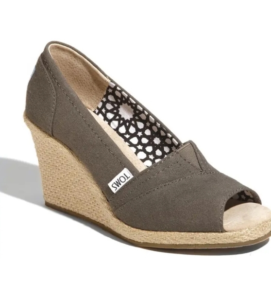 Toms Calypso Espadrille Wedges Sz 11 Wide - Picture 2 of 5